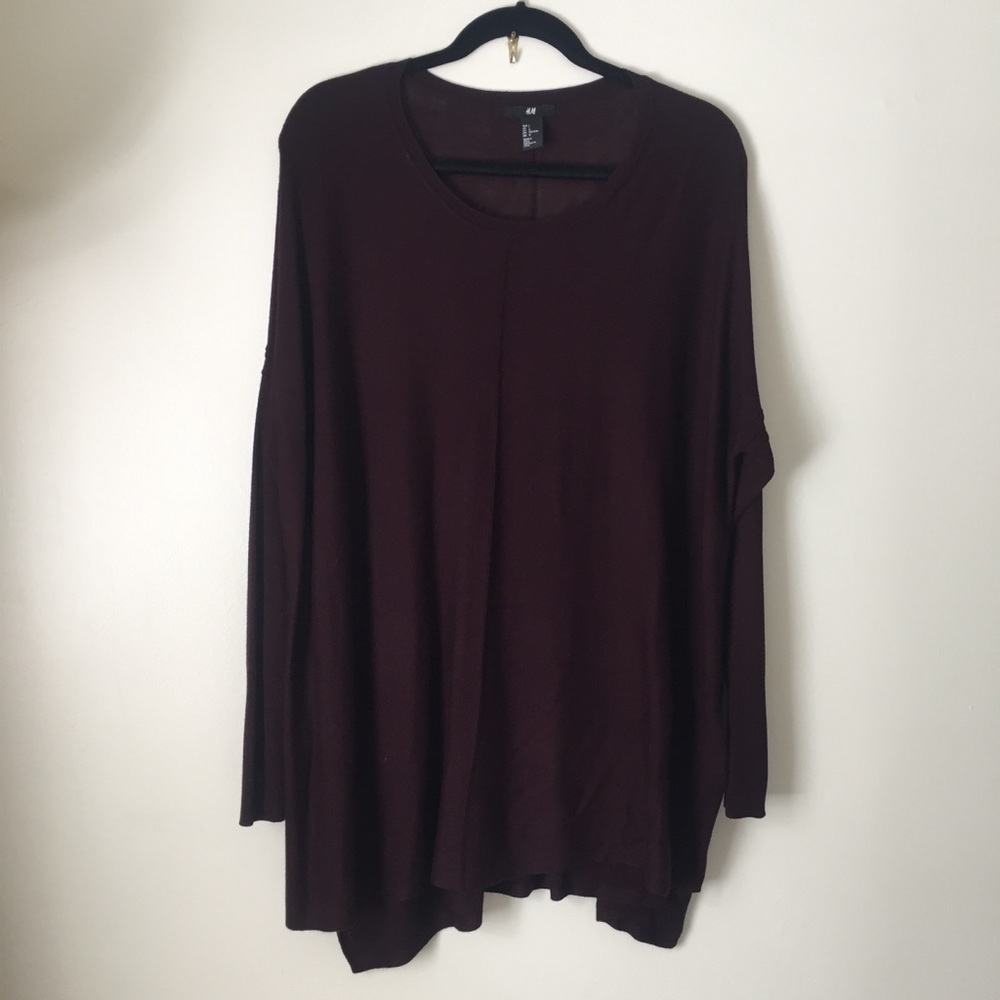 H&M Deep Plum Oversized Sweater
